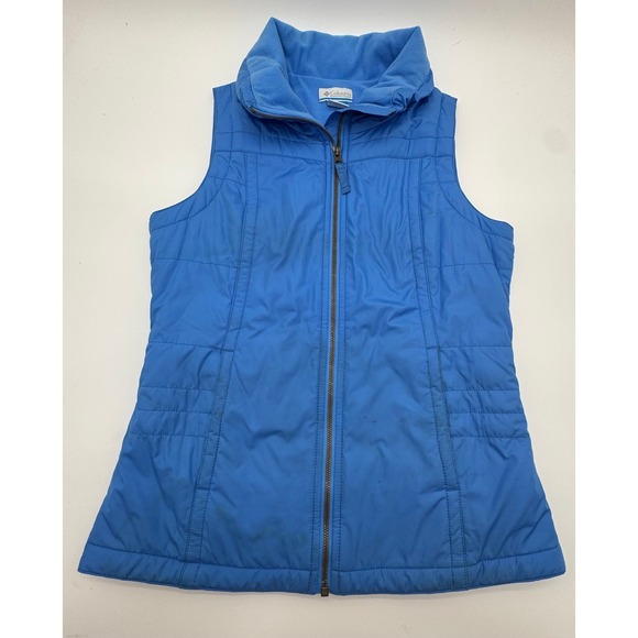 Columbia Jackets & Blazers - Columbia Sportswear Womens Blue Quilted Puffer Vest Fleece Lined Small Outdoor
